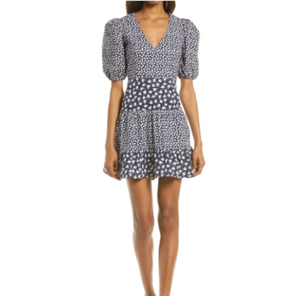 French Connection Aura Ditsy Floral Poplin Minidress - Picture 1 of 5